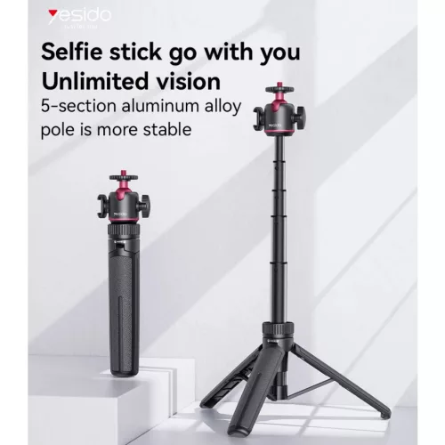 Tripod YESIDO SF26 <65CM fekete-6942314409244 4 kép