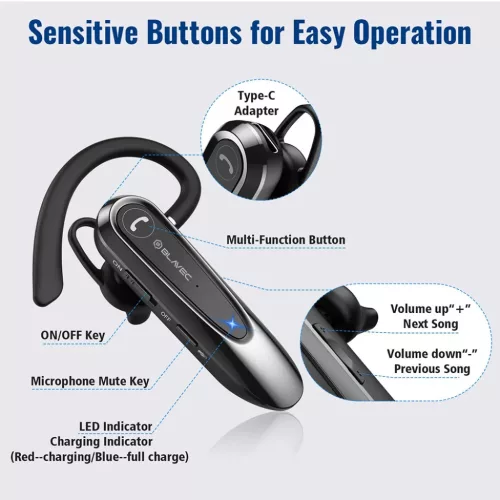 Blavec Bluetooth Headset Adventure 5 (BHAD5-B) fekete-5900217129714 2 kép