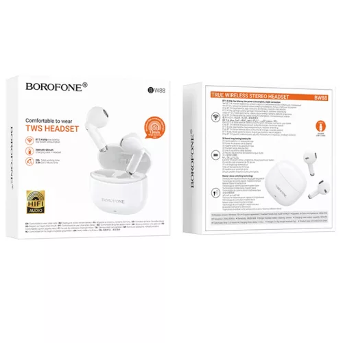 Borofone TWS Bluetooth Fülhallgató BW88 Deep Rhyme fehér-6941991121685 7 kép