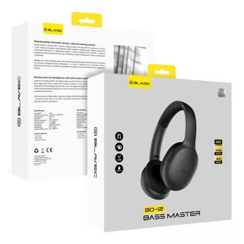 Blavec Over-ear Bluetooth fejhallgató BO-12 Bass Master ANC (BO12-B) -5900217478072 9 kép