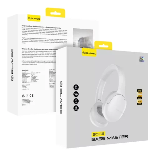 Blavec Over-ear Bluetooth fejhallgató BO-12 Bass Master ANC (BO12-W) -5900217478119 9 kép