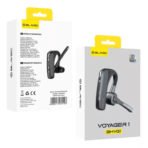  Blavec Voyager 1 Multipoint (BHVG1-B) fekete Bluetooth headset-5900217489108 8 kép
