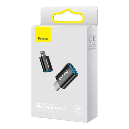 Baseus Ingenuity USB-C – USB-A OTG adapter (fekete)-6932172605643 6 kép
