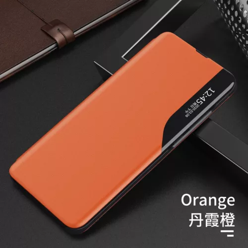 Eco Leather View Case intelligens fliptok Samsung A42 5G narancs- 2 kép