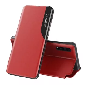   Eco Leather View Case intelligens fliptok Samsung A42 5G piros
