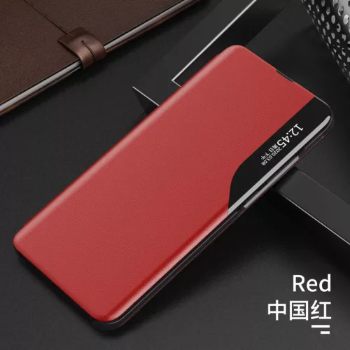 Eco Leather View Case intelligens fliptok Samsung A42 5G piros- 2 kép