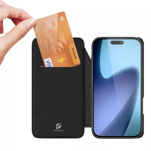  Apple iPhone 17 Fekete Dux Ducis Skin Pro fliptok kártyatartóval-6971824153187 3 kép