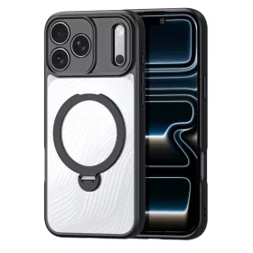    Apple iPhone 17 Pro Fekete Dux Ducis Aimo Mag Mágneses Gyűrűvel és Állvánnyal ellátott tok