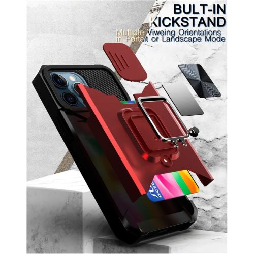 iPhone 13 Ring Armor tok kameralencse védővel, kihajtható támassza-1200000025836 5 kép