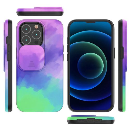 iPhone 13 matt TPU tok kameralencse védővel színes mintával (ip-13-1200000025805 2 kép