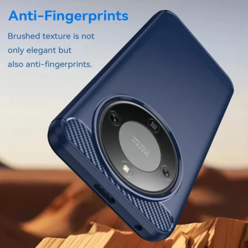 Honor Magic8 Lite Szénszálas Textúrájú TPU Tok (Kék) tok- 3 kép