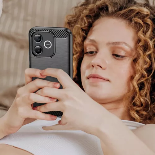 Honor 600 Lite szénszálas csiszolt mintázatú TPU telefontok (feket- 6 kép