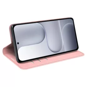 Honor 600 Lite retro mintás mágneszáras bőr telefontok rózsaszín- 2 kép