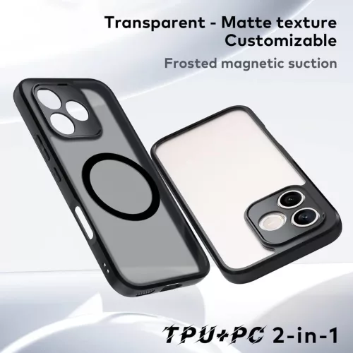 Honor 600 Lite Magsafe hibrid TPU és PC telefontok (matt fekete) tok- 2 kép